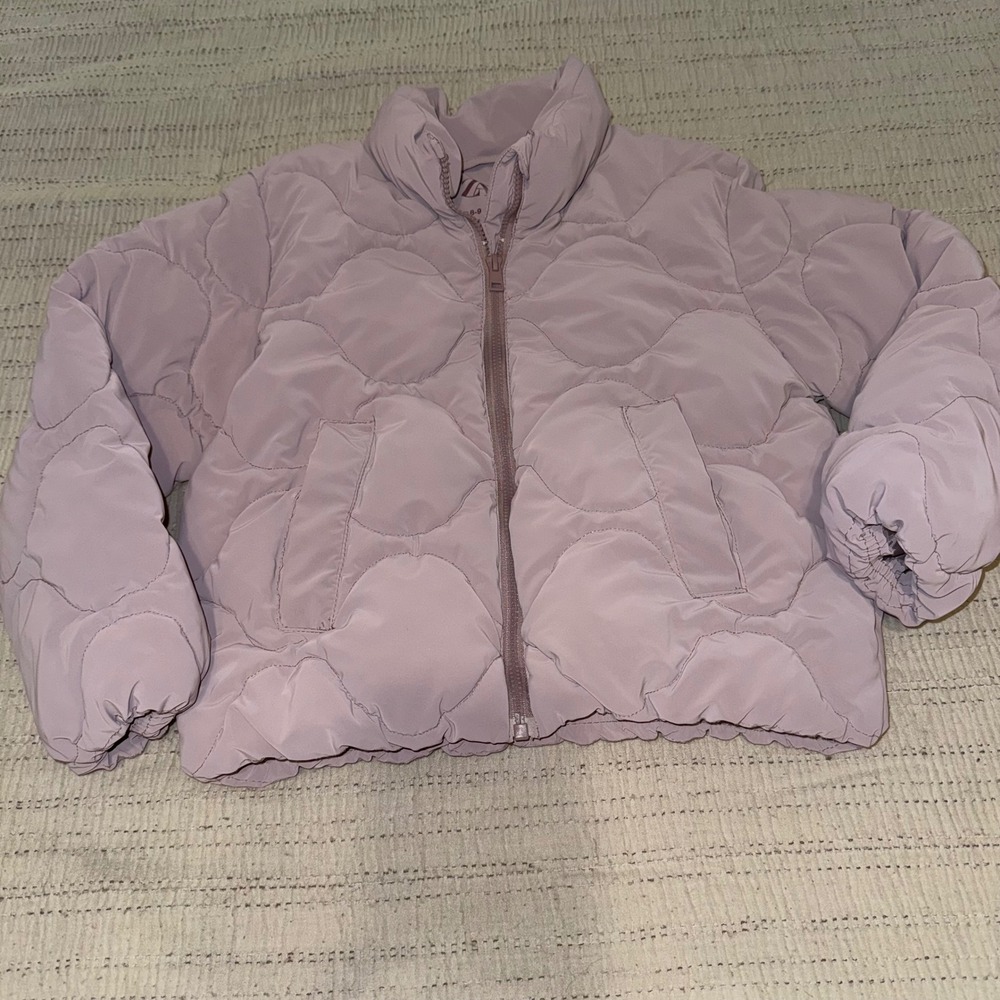 Zara Kids Mauve Purple Onion Quilted Puffer Jacket Size 8-9 Years 130cm
